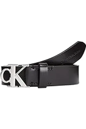 Calvin Klein Jeans Cinturón Mujer Round Plaque de piel, Negro, 65 cm