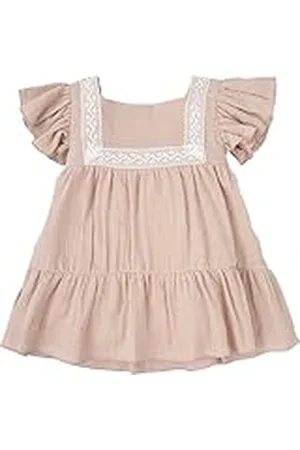 BABIDU Vestido Bebé Niña Verano Algodón 100% con Volantes, Tirantes o Mangas, Cuello Decorativo, Estampados Florales o Plumetti, Diseño Suave, Fresco y Cómodo para Ceremonias, Eventos o Uso Diario