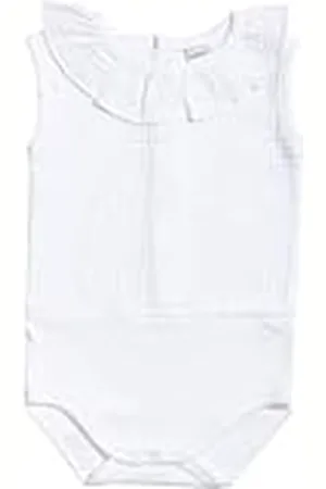 BABIDU Body Bebé Sin Mangas Algodón 100%, Body Bebé Recien Nacido Tejido Bambula Con Cuello Volante Suave Transpirable y Hipoalergénico Piel Sensible, Ropa Bebé Niño y Niña Unisex, Básicos Verano