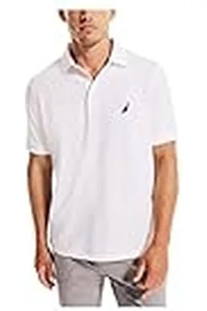 Nautica Polo de piqué de algodón elástico de Manga Corta para Hombre, , Large