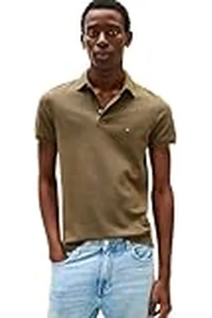 Tommy Hilfiger Polo de manga corta Hombre 1985 Slim Fit, Verde (Army Green), XL