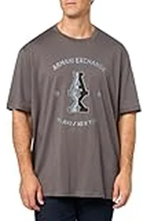 Armani Exchange Gran Logotipo Central Stacked AX with Milanonew York Texto Surrounding Regular Fit tee Camiseta, , S para Hombre