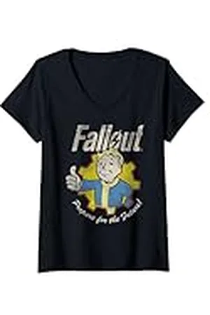 Fallout Mujer Video Game Prepare for the Future Vault Boy Camiseta Cuello V