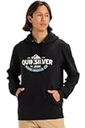 Quiksilver Typed out Hoodie Jersey de Forro Polar, Hombres