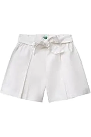 Benetton Bermuda 43wbg902g Pantalones Cortos, Color Blanco, 3 años Niñas y niñas