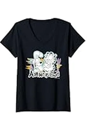 Garfield Mujer Garfiled - Streetwear Ask Me If I Care Odie Camiseta Cuello V