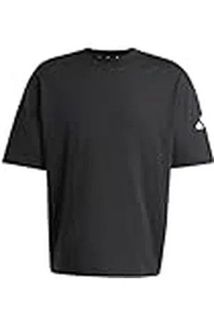adidas Hombre Essentials Lose FIT Three Bar tee, Black/White, S