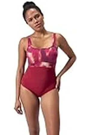 Speedo Bañador Moldeador de 1 Pieza ContourEclipse | Moldeador | Traje de baño para Las Vacaciones y la Playa Traje de baño para Mujer, Niebla Magenta/Flor Suave/Rojo Vasco, 42