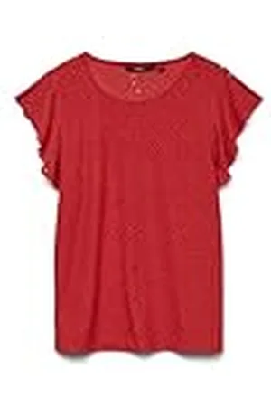 VERO MODA Camisa Blusa de Mujer con Estampado de Agujeros y Mangas Cortas con Alas, Color: , Talla:XL