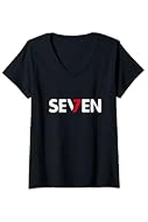 7 for all Mankind Mujer Lucky 7, Siete, Buena suerte, dinero, rico Camiseta Cuello V