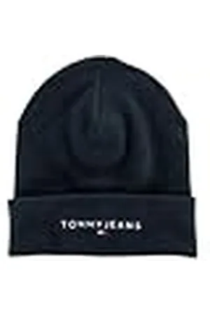 Tommy Hilfiger Gorro de Punto Hombre Linear Logo Beanie de Algodón Orgánico, , Talla única