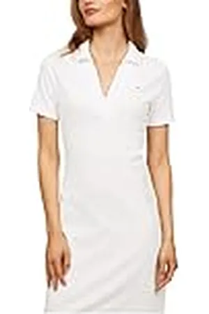 Tommy Hilfiger Vestido tipo polo Mujer Slim Fit V-Neck corto, Azul (Dark Night Navy), XL