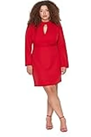 Trendyol Woman Mini Standard Reverskragen Webstoff Große Größen in Kleid Vestido, , 42 para Mujer