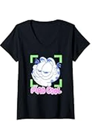 Garfield Mujer Garfiled - Mad Cool Retro Cat Camiseta Cuello V