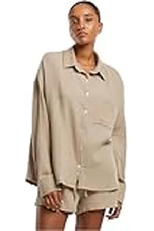 Urban classics Tb7476-ladies Oversized Musselin Blouse, , XS Mujeres