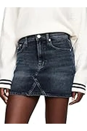 Tommy Hilfiger Falda Vaquera Mujer Izzie Skirt Corta, Azul (Denim Dark), 27W