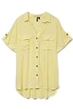 VERO MODA Shirt Vmbumpy SS Camiseta Wvn Ga Noos, Lemon Meringue, M Mujeres