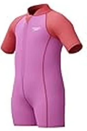 Speedo Learn to Swim Neoprene Wetsuit, Swimming Lessons, Soft Touch, Neoprene Traje de baño para Niñas, Neon Violet, 2 années