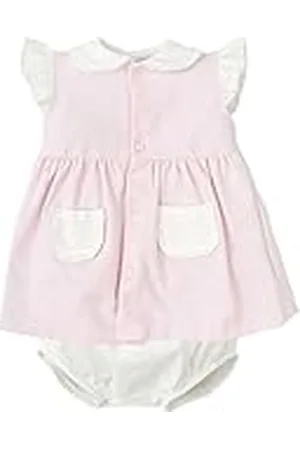 BABIDU Vestido Bebé Niña Verano Algodón 100% con Volantes, Tirantes o Mangas, Cuello Decorativo, Estampados Florales o Plumetti, Diseño Suave, Fresco y Cómodo para Ceremonias, Eventos o Uso Diario