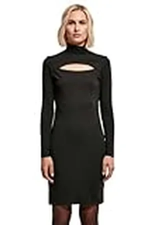 Urban classics Ladies Stretch Jersey Cut-out Turtleneck Dress Vestido, , M para Mujer