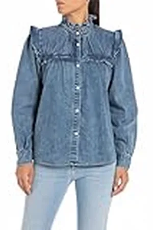 Replay Blusa vaquera de mujer, azul (Medium Blue 009), XXS