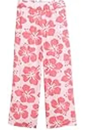 TOM TAILOR 1046307 Pantalones de Pierna Ancha, 37774-Big Pink Flower, 128-134 para Niñas