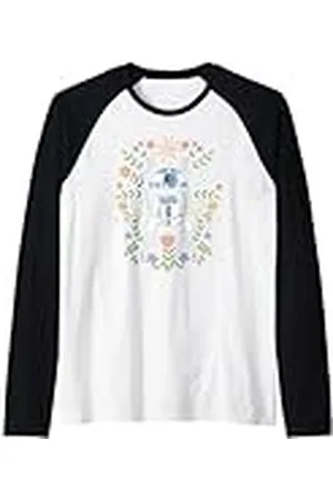 STAR WARS Cute R2D2 Floral Spring Vibes Big Chest Logo Camiseta Manga Raglan