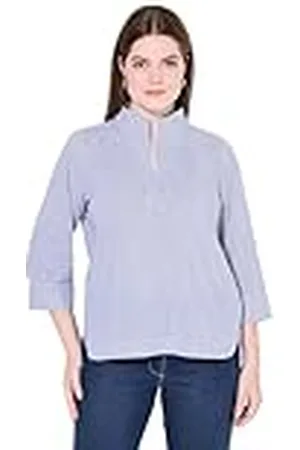 Ulla Popken Kelchkragen Tunika Gestreift Túnica de Cuello cáliz a Rayas, , 50-52 Mujeres