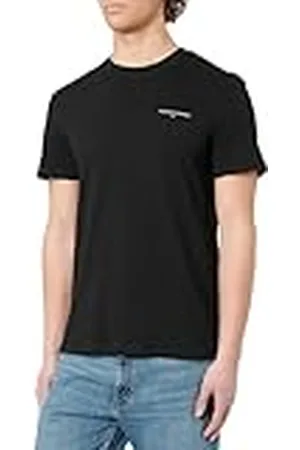 Tommy Hilfiger Camiseta de Manga Corta Hombre Slim Linear Chest tee con Cuello Redondo, Negro (Black), M