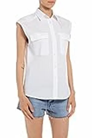 Replay W2096 Blusas, Blanco , XS para Mujer