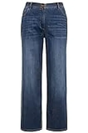 Ulla Popken Weite Jeans Pantalón, Azul Denim, 56W / 30L Mujeres