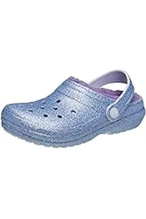 Crocs Unisex Niño Classic Lined Glitter Clog K Zueco, Frosted Glitter, 25/26 EU