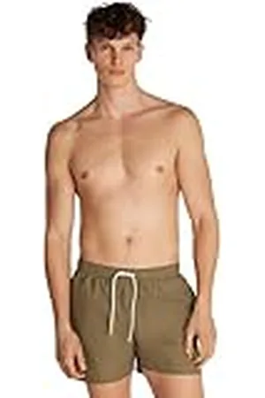 Calvin Klein Bañador Hombre Medium Drawstring con logotipo, Verde (Dusky Green), L
