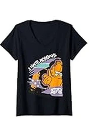 Garfield Mujer Garfiled - Odio los lunes Streetwear Camiseta Cuello V