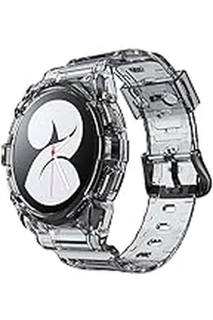 System-S Funda y correa de TPU para Samsung Galaxy Watch 5 4 de 40 mm, color negro transparente, , Eine Grösse, Clásico