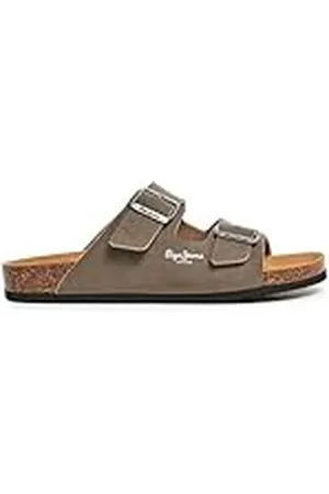 Pepe Jeans Bio M Double Velour Sandalias para Hombre, Marrón (Stone Beige), 9