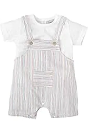 BABIDU Conjunto Peto Corto y Camiseta, Estampado Rayas Multicolor, , 3 Meses Unisex bebé