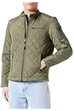 Replay Chaqueta acolchada para hombre, chaqueta de entretiempo sin capucha, verde (Light Military 408), S