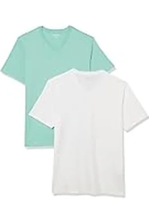 Amazon Camisetas de manga corta con cuello de pico y corte ajustado Hombre, Pack de 2, , M