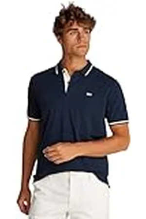 Tommy Hilfiger Polo de Manga Corta Hombre Tipped Regular Fit, Azul (Dark Night Navy), XL