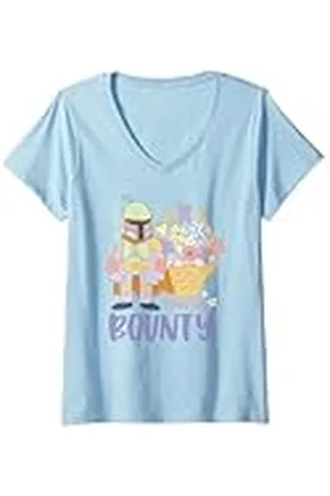 STAR WARS Mujer Spring Time Cute Bounty Boba Pastel Colors Logo Camiseta Cuello V