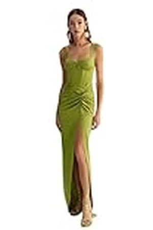 Trendyol Shift Regular fit Knit Evening Dress Camiseta sin Mangas, , 34 para Mujer