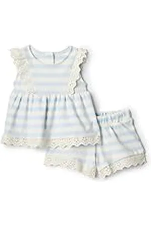 Amazon X Sofia Grainge Conjunto de Pantalones Cortos y Top con Bordados Bebé Niña, , 0-3 Meses