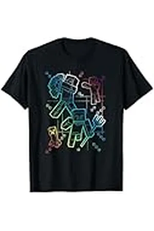 Minecraft Group Shot Rainbow Collage Camiseta