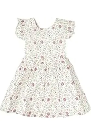 BABIDU Vestido Bebé Niña Verano Algodón 100% con Volantes, Tirantes o Mangas, Cuello Decorativo, Estampados Florales o Plumetti, Diseño Suave, Fresco y Cómodo para Ceremonias, Eventos o Uso Diario