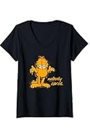 Garfield Mujer Garfiled - Nobody Cares Gato Camiseta Cuello V
