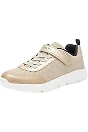 Geox J ARIL GIRL D, Zapatillas para Niñas, PLATINUM/BLACK, 24 EU