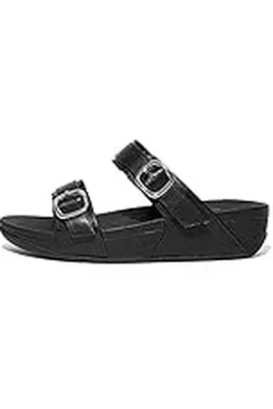 FitFlop Lulu Adjustable Leather Slides, Sandalias con cuña Mujer, , 40 EU