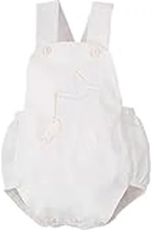 BABIDU Peto Algodón 100% con Tirantes y Bordado de Barquito y Pez, Cierre con Botones a Presión Conjunto, , 9 Meses Unisex bebé