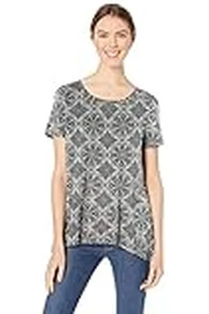 Amazon Camiseta Holgada de Manga Corta y Cuello Redondo y Amplio (Disponible en Tallas Grandes) Mujer, , XXL